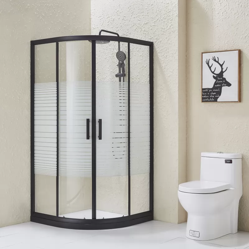 Striped Glass Shower Enclosure