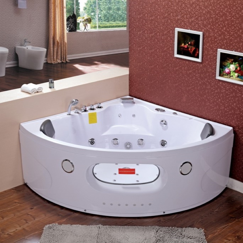 Acrylic Curved Massage Bathtub