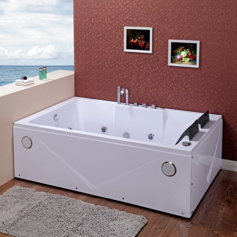 Rectangle Two Person Massage Bathtub